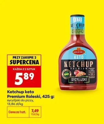 Ketchup keto sycylijski do pizzy Roleski Premium promocja w Biedronka