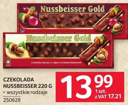 Czekolada Nussbeisser Gold 220g wszystkie rodzaje 250628 promocja w Selgros