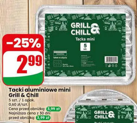 Tacki aluminiowe mini Grill & Chill promocja w Dino