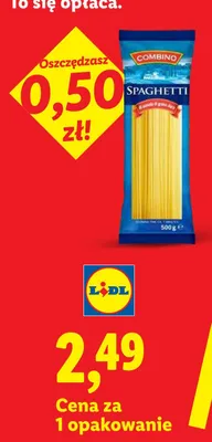 Makaron spaghetti z pszenicy durum Combino promocja w Lidl