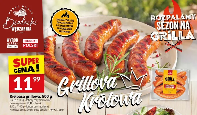 Kiełbasa grillowa Białecki Wędzarnia promocja w Twój Market