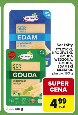 Ser żółty Tylżycki Mlekpol plastry promocja w Carrefour Express