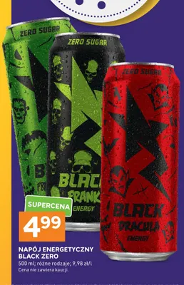 Napój energetyczny Black Zero promocja w Stokrotka