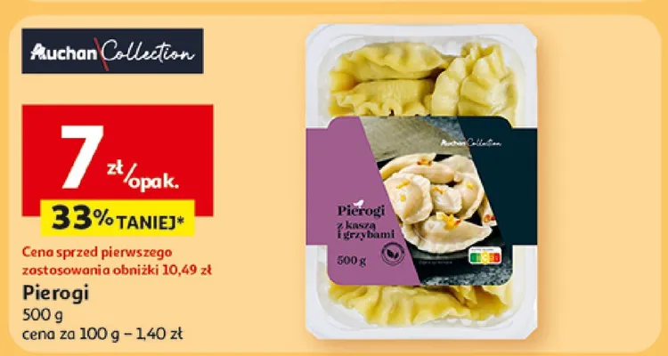 Pierogi z kaszą i grzybami Auchan Collection promocja w Auchan