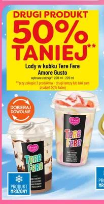 Lody w kubku Amore Gusto Tere Fere śmietankowo-czekoladowo-marcepanowo-pistacjowe promocja w POLOmarket