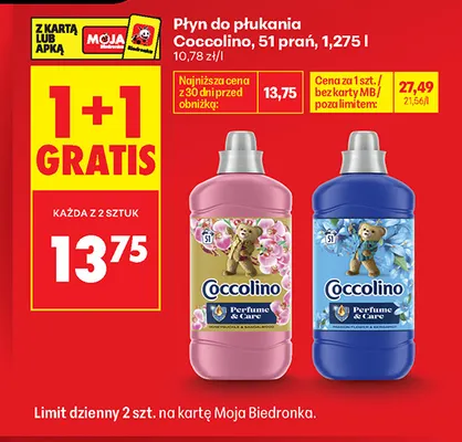 Płyn do płukania Coccolino Perfume & Care Honeysuckle & Sandalwood 51 prań promocja w Biedronka
