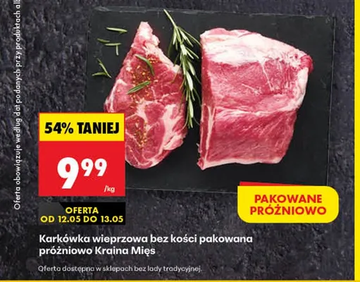 Karkówka wieprzowa bez kości pakowana próżniowo promocja w Biedronka