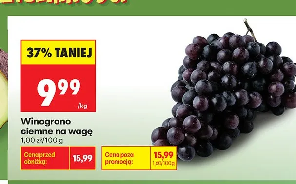 Winogrono ciemne na wagę promocja w Biedronka