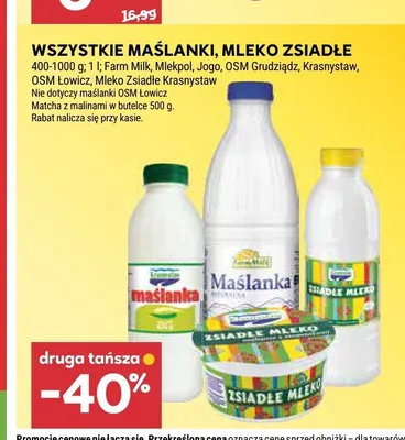 Mleko zsiadłe Mlekpol promocja w Stokrotka