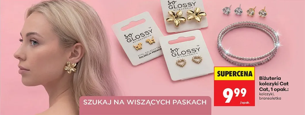 Biżuteria kolczyki Cat Cat promocja w Biedronka