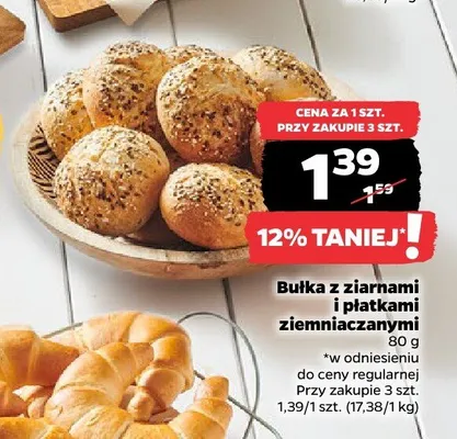 Bułka z ziarnami i płatkami ziemniaczanymi promocja w Netto