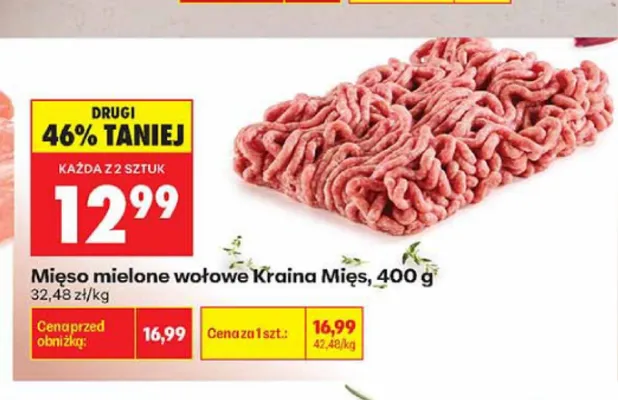 Mięso mielone wołowe Kraina Mięs promocja w Biedronka