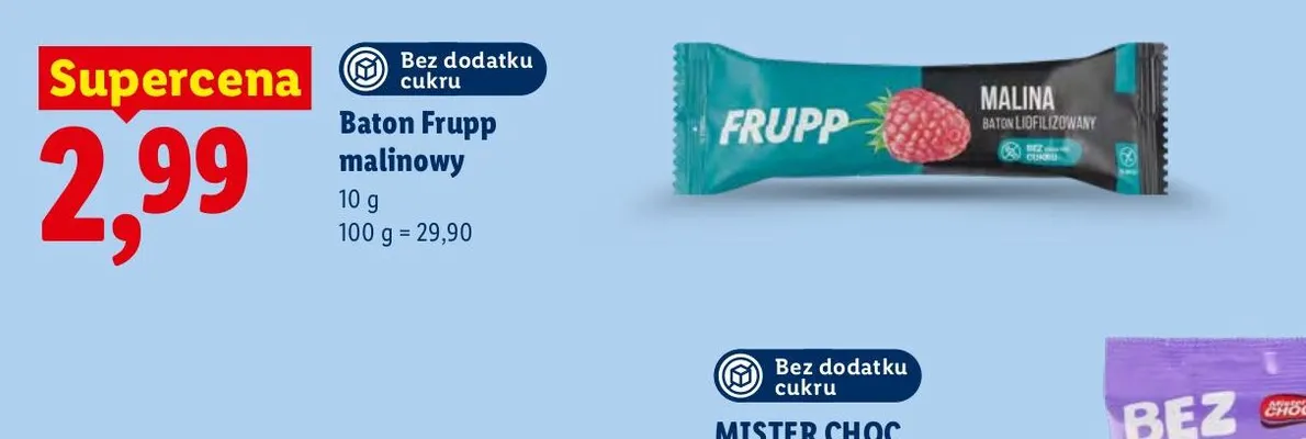 Baton Frupp malinowy promocja w Lidl