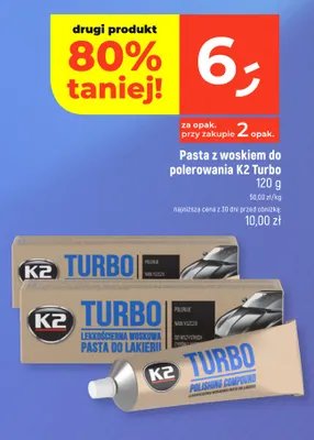 Pasta z woskiem do polerowania K2 Turbo promocja w Dealz