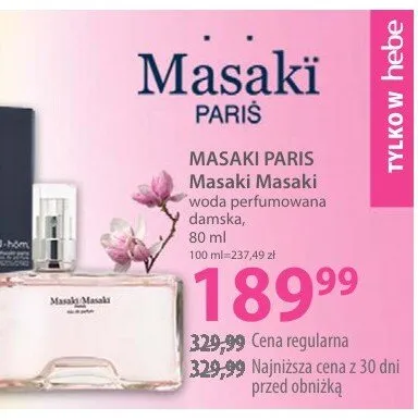 Perfumy Masaki Masaki promocja w Hebe