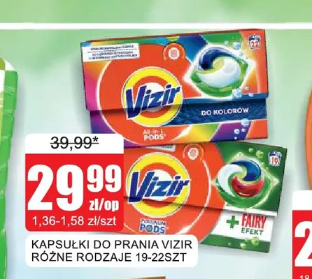 Kapsułki do prania Vizir promocja w Bingo