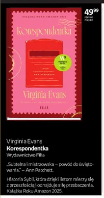 Książka Virginia Evans Korespondentka promocja w Empik