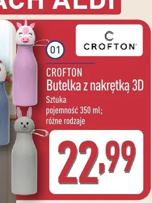 Butelka z nakrętką 3D Crofton promocja w Aldi