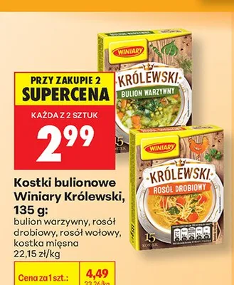 Kostki bulionowe Winiary Królewski rosół drobiowy promocja w Biedronka