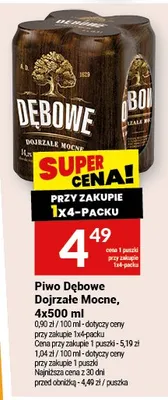 Piwo Dębowe Dojrzałe Mocne, 4x500ml promocja w Twój Market