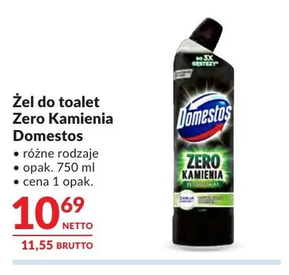 Żel do toalet Zero Kamienia Domestos promocja w Makro