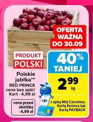 Polskie jabłka Red Prince promocja w Carrefour