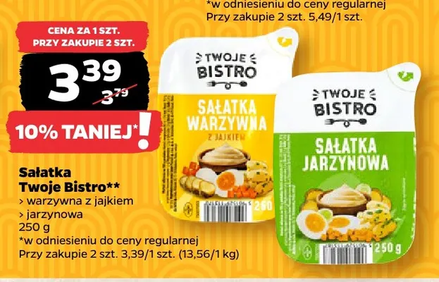 Sałatka warzywna z jajkiem Twoje Bistro promocja w Netto