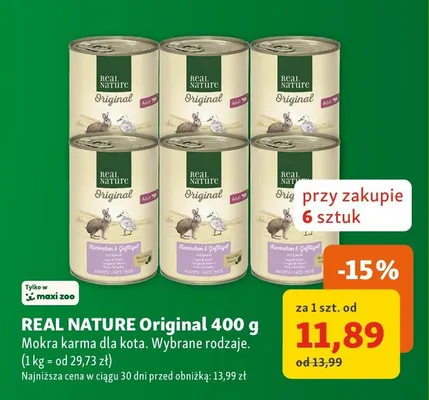 Mokra karma dla kota Real Nature Original promocja w MAXI ZOO