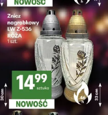 Znicz nagrobkowy Lw Z-536 Róża promocja w Delikatesy Centrum