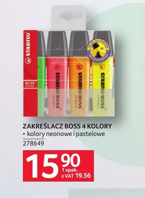 Zakreślacz Boss Stabilo 4-pak promocja w Selgros