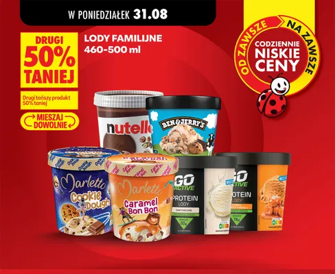 Lody proteinowe śmietankowe Go Active promocja w Biedronka