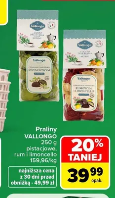 Praliny Vallongo rum i limoncello promocja w Carrefour