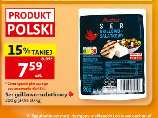 Ser grillowo-sałatkowy Auchan promocja w Auchan