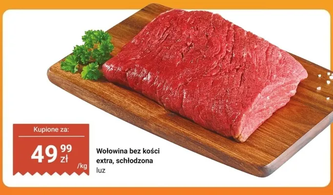 Wołowina bez kości extra, schłodzona luz Dino promocja w Dino