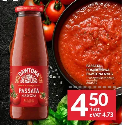 Passata pomidorowa Dawtona 690g różne rodzaje promocja w Selgros