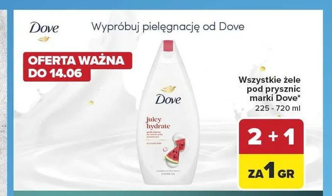 Żel pod prysznic Dove Juicy Hydrate promocja w Carrefour