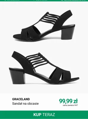 Sandał na obcasie Graceland promocja w Deichmann