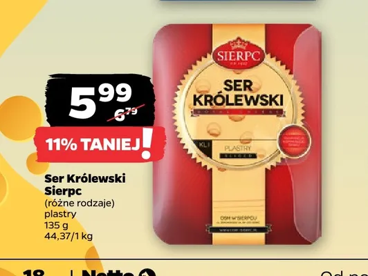 Ser Królewski Sierpc plastry promocja w Netto
