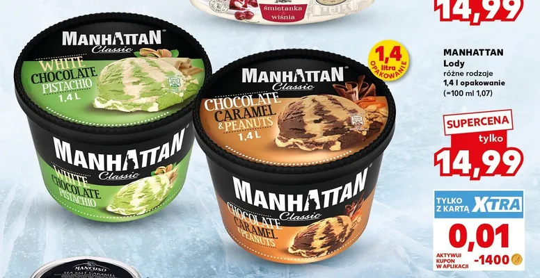Lody Chocolate Caramel & Peanuts Manhattan Classic promocja w Kaufland