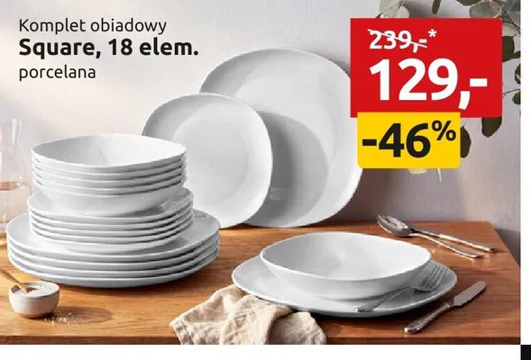 Komplet obiadowy Square 18-elementowy promocja w Black Red White