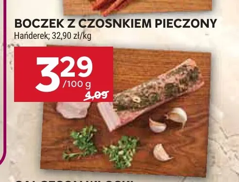 Boczek z czosnkiem pieczony Hańderek promocja w Stokrotka