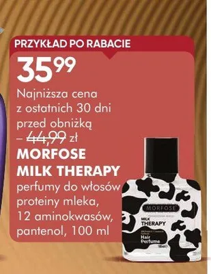 Perfumy do włosów proteiny mleka Morfose promocja w Super-Pharm
