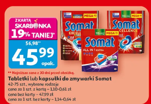 Tabletki lub kapsułki do zmywarki promocja w Auchan