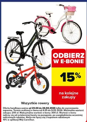 Rowery promocja w Carrefour Market
