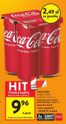Napój gazowany Coca-Cola original taste promocja w Intermarche