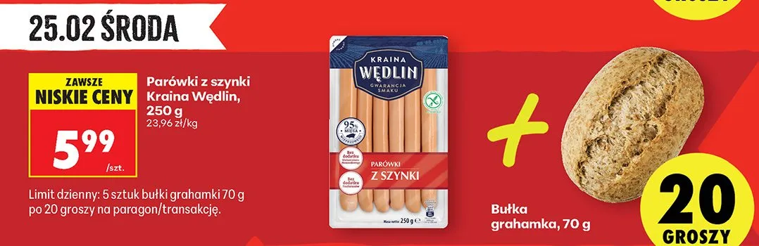 Parówki z szynki promocja w Biedronka