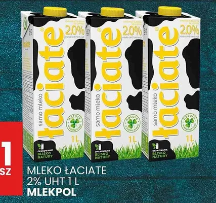 Mleko łaciate 2% UHT promocja w Wafelek