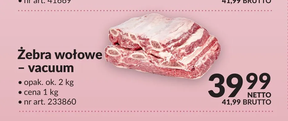 Żebra wołowe vacuum promocja w Makro