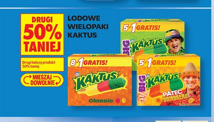 Lody wielopak Kaktus Big Patec Sombrero 5+1 gratis promocja w Biedronka
