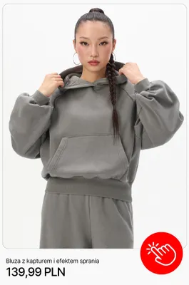 Bluza z kapturem i efektem sprania Cropp promocja w Cropp